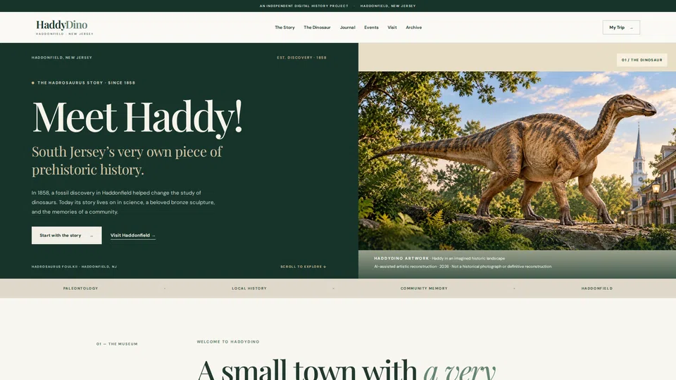 Homepage snapshot at launch