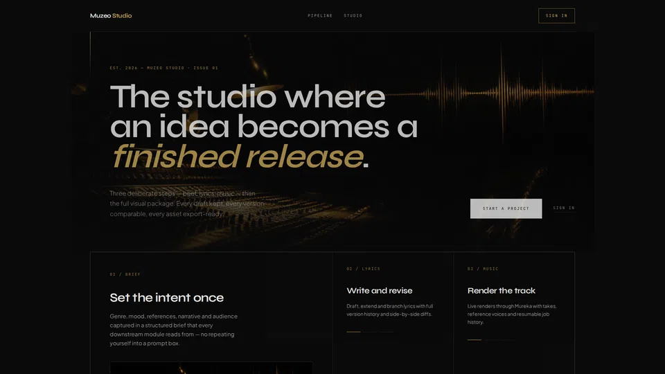 Homepage snapshot at launch