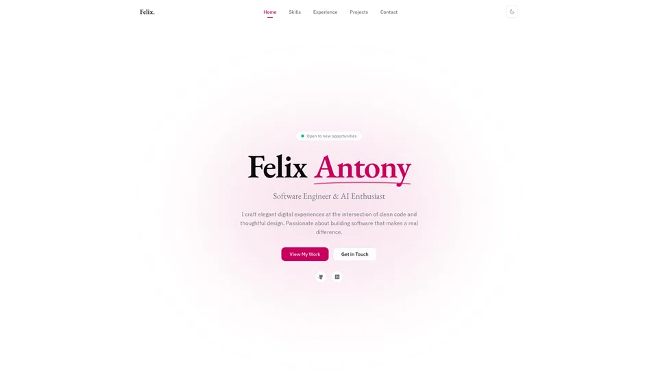 Homepage snapshot at launch