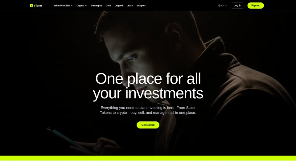 Homepage snapshot at launch