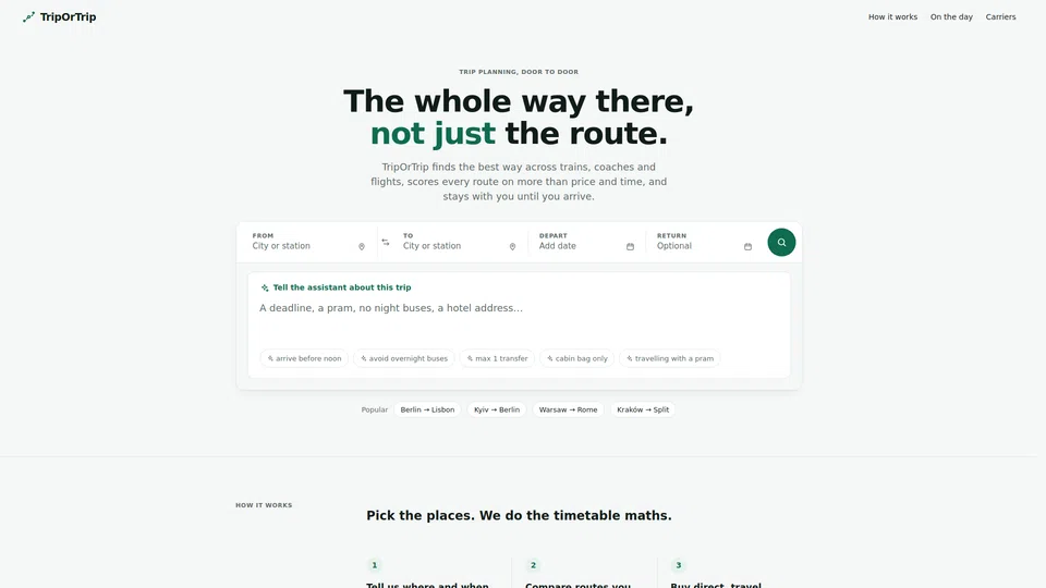 Homepage snapshot at launch