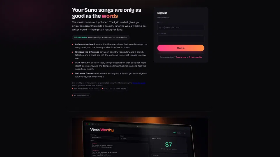 Homepage snapshot at launch