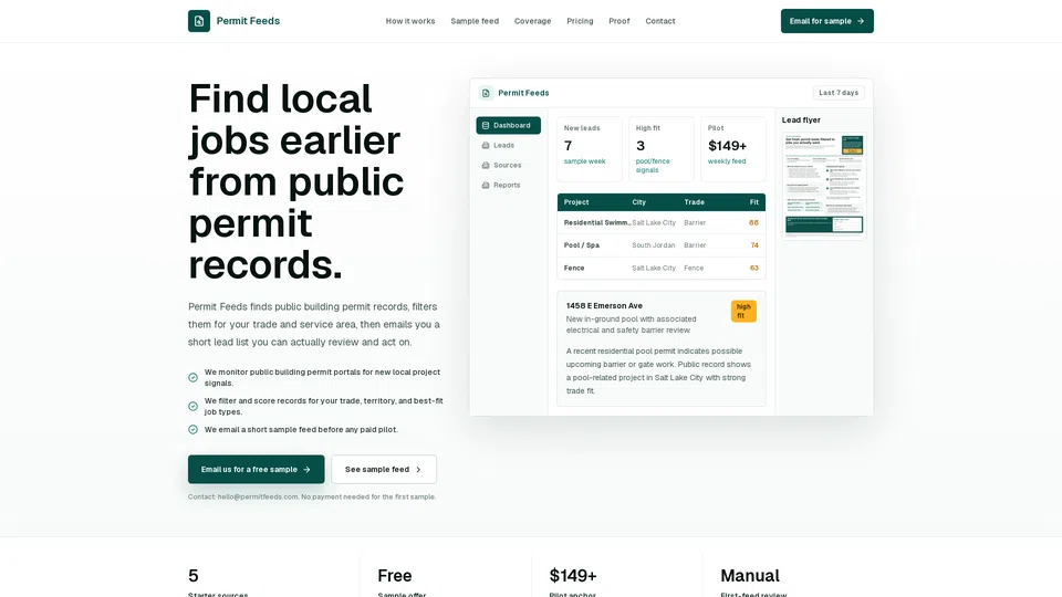 Homepage snapshot at launch