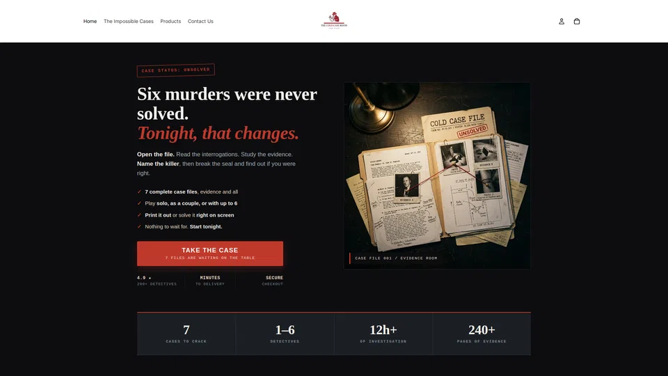 Homepage snapshot at launch