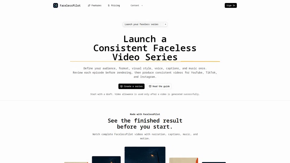 Homepage snapshot at launch
