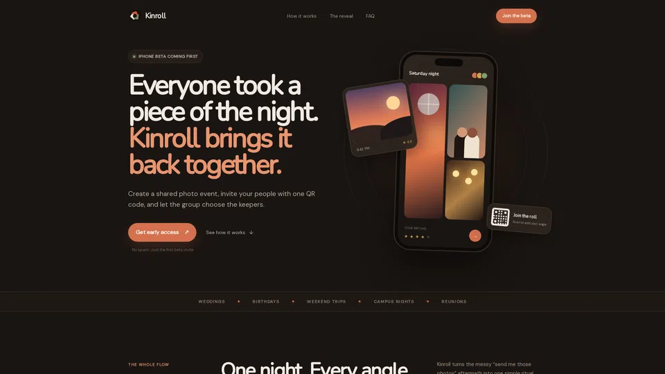 Homepage snapshot at launch