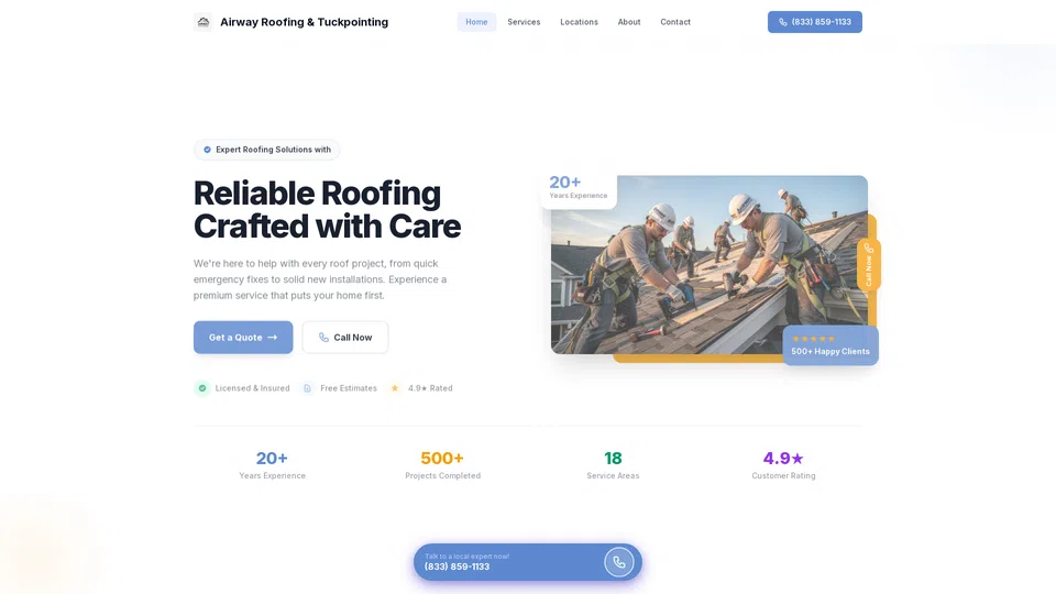 Homepage snapshot at launch