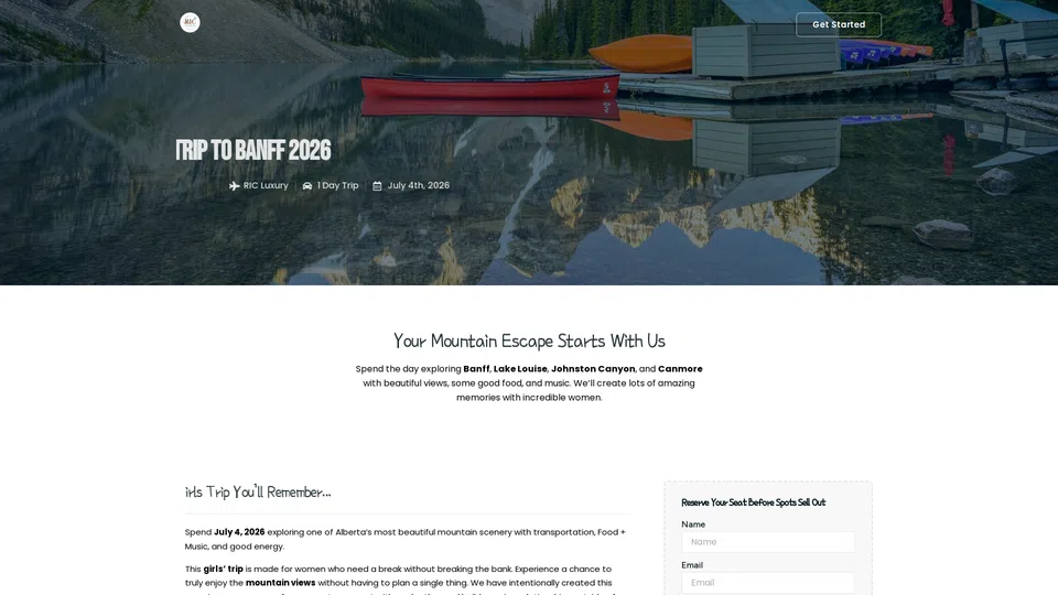 Homepage snapshot at launch