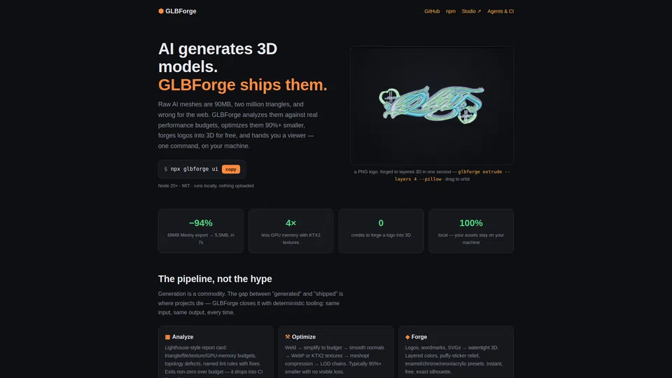 Homepage snapshot at launch