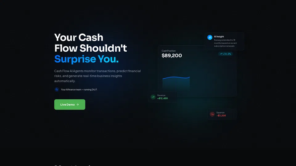 Homepage snapshot at launch