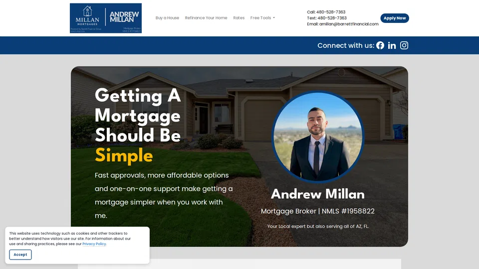 Homepage snapshot at launch