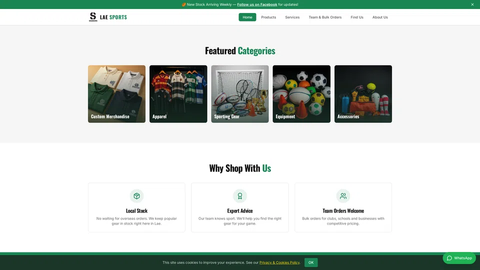 Homepage snapshot at launch
