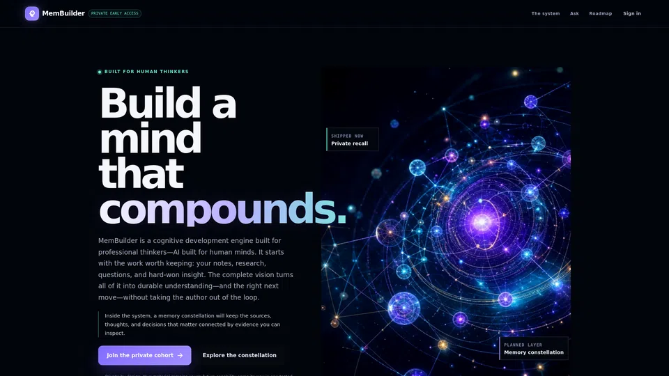 Homepage snapshot at launch