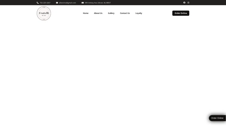 Homepage snapshot at launch