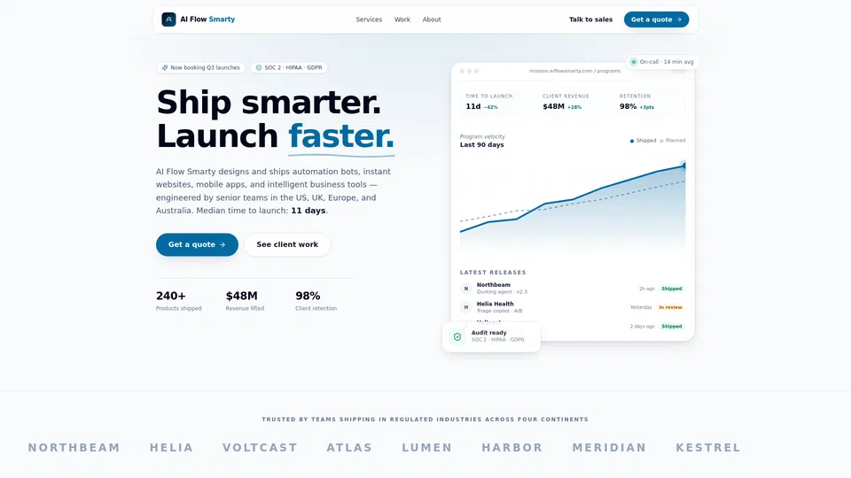 Homepage snapshot at launch