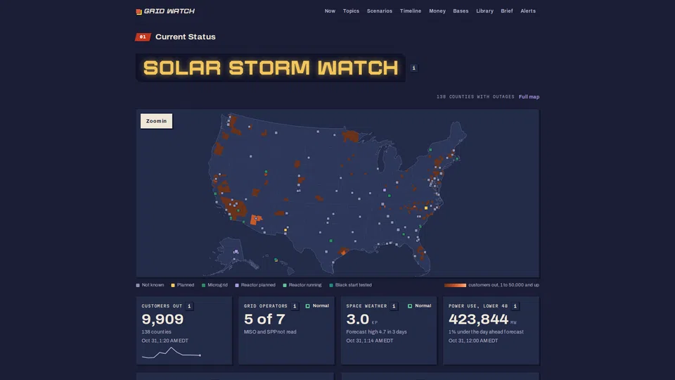 Homepage snapshot at launch