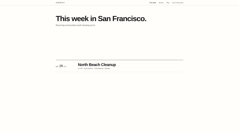 Homepage snapshot at launch