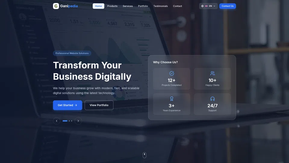 Homepage snapshot at launch