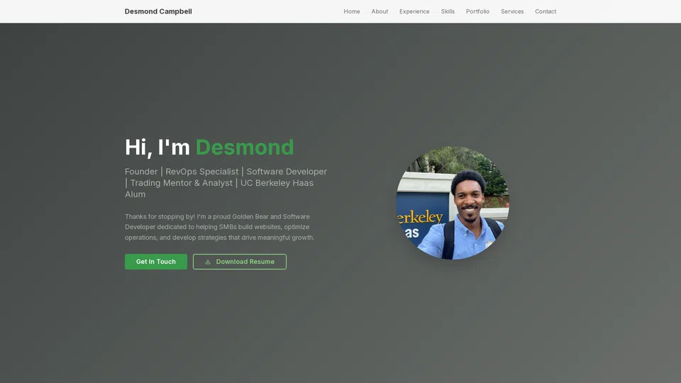 Homepage snapshot at launch