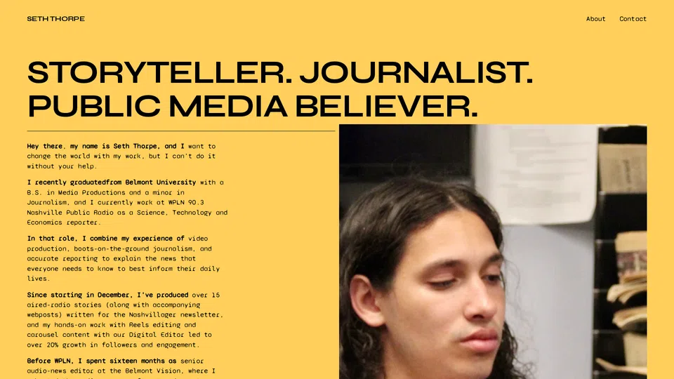Homepage snapshot at launch