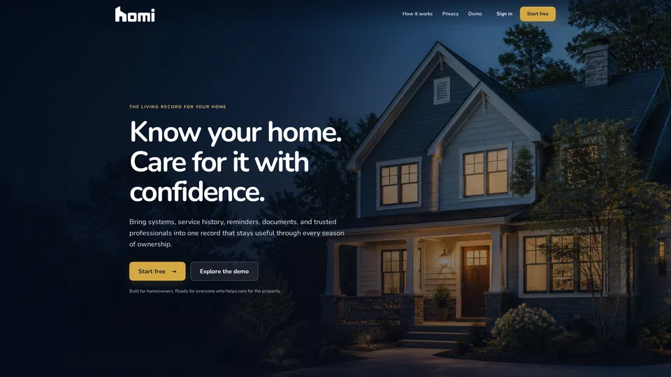 Homepage snapshot at launch