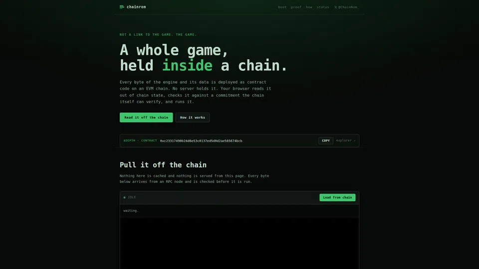Homepage snapshot at launch