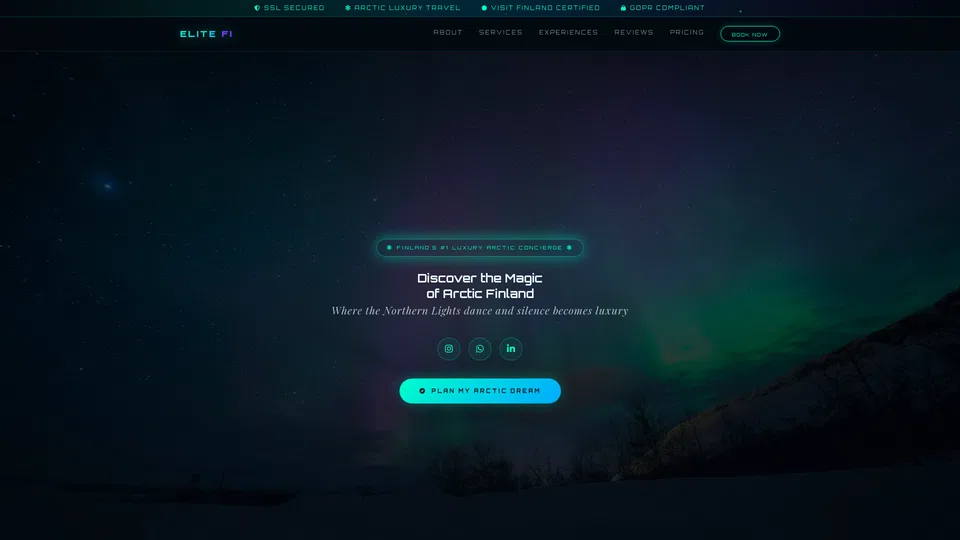 Homepage snapshot at launch