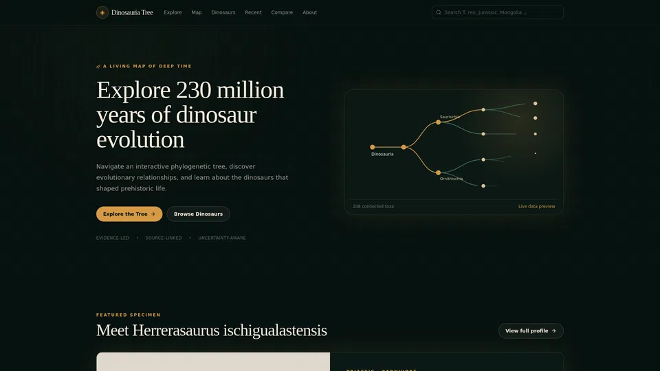 Homepage snapshot at launch