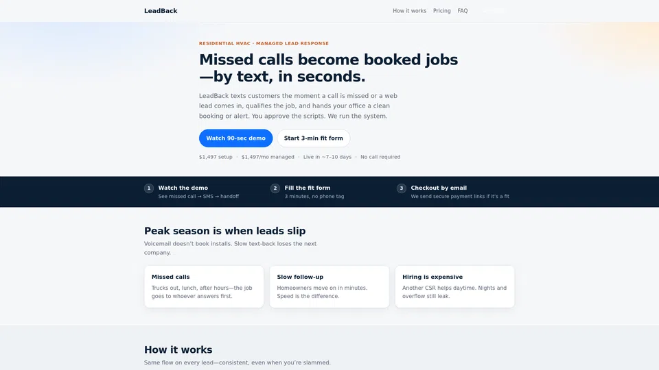 Homepage snapshot at launch