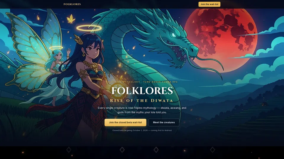 Homepage snapshot at launch