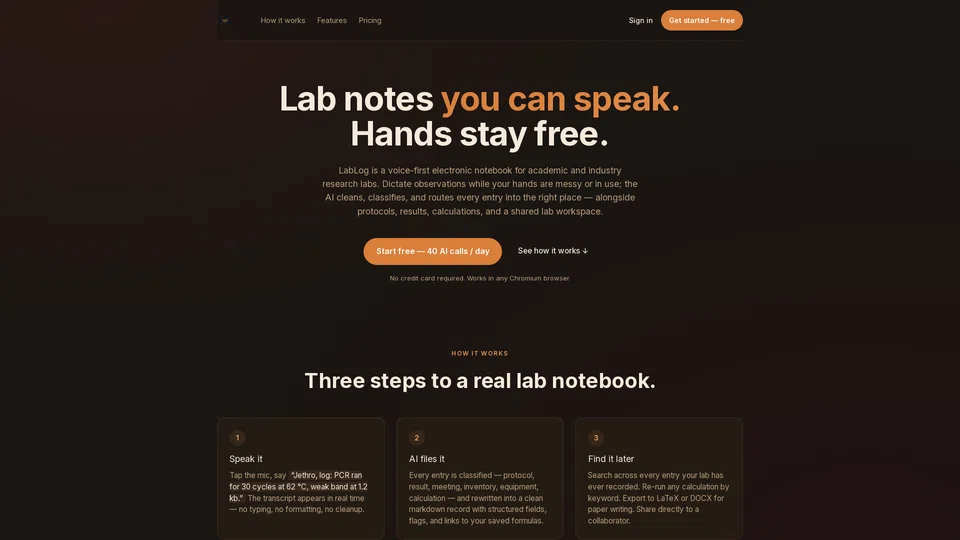 Homepage snapshot at launch