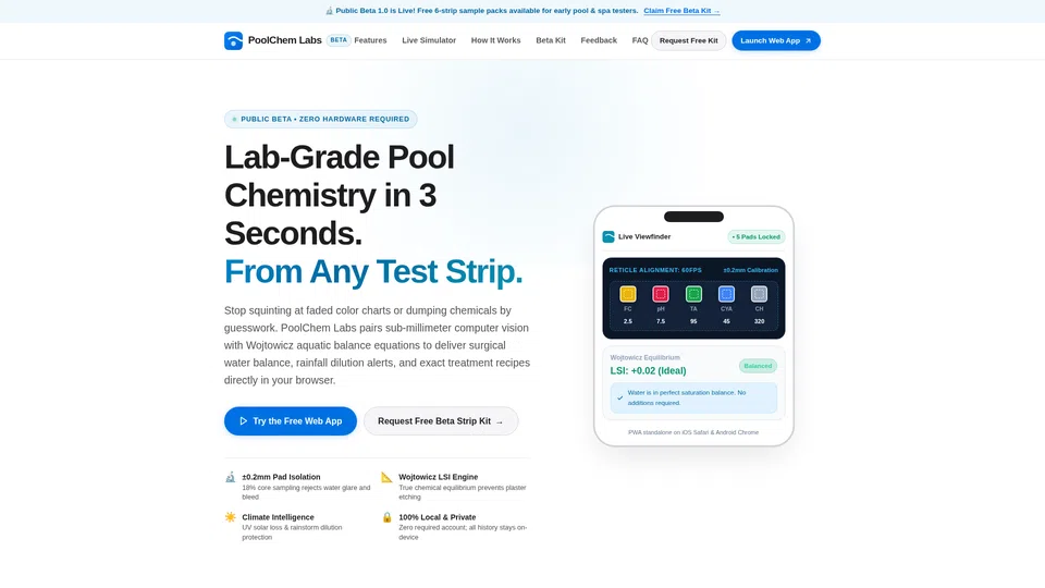 Homepage snapshot at launch