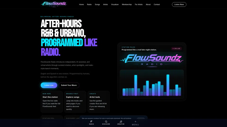 Homepage snapshot at launch