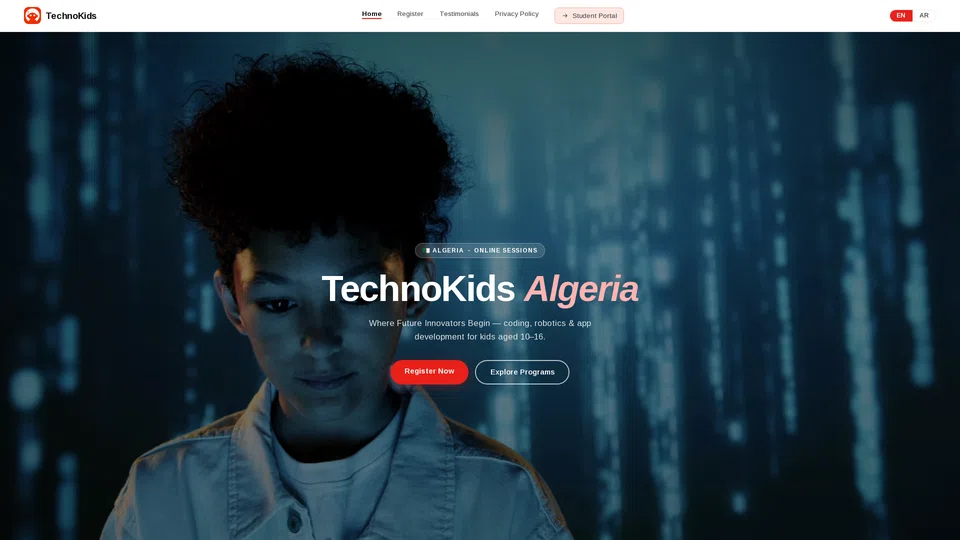 Homepage snapshot at launch