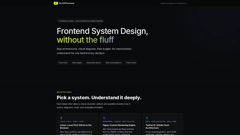 Homepage snapshot at launch