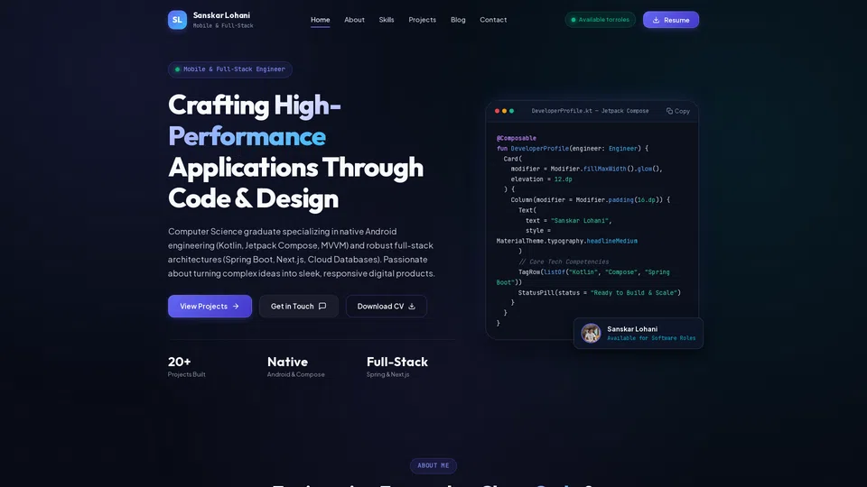 Homepage snapshot at launch