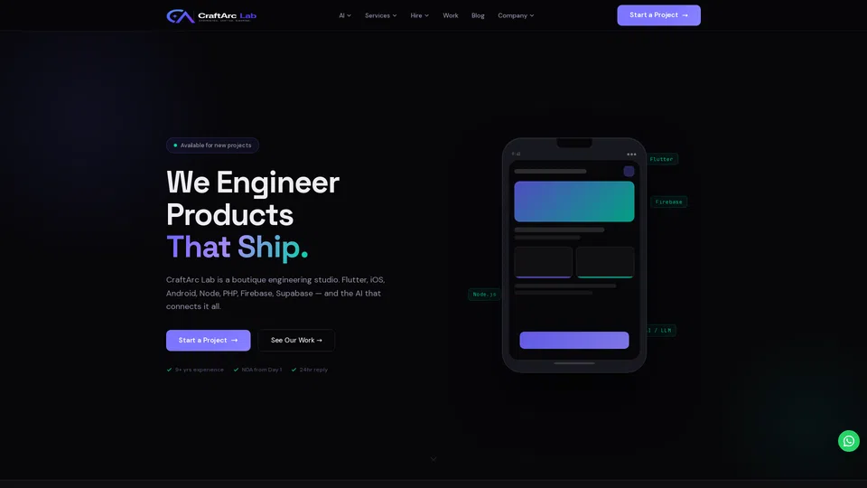 Homepage snapshot at launch