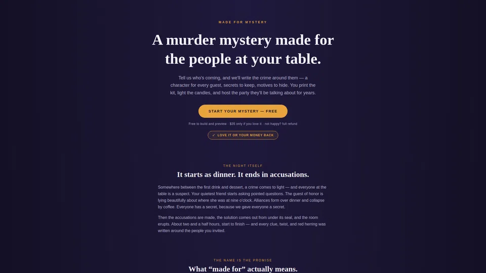 Homepage snapshot at launch