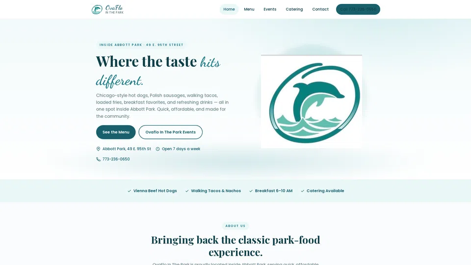 Homepage snapshot at launch