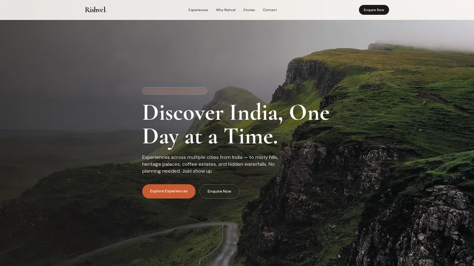 Homepage snapshot at launch