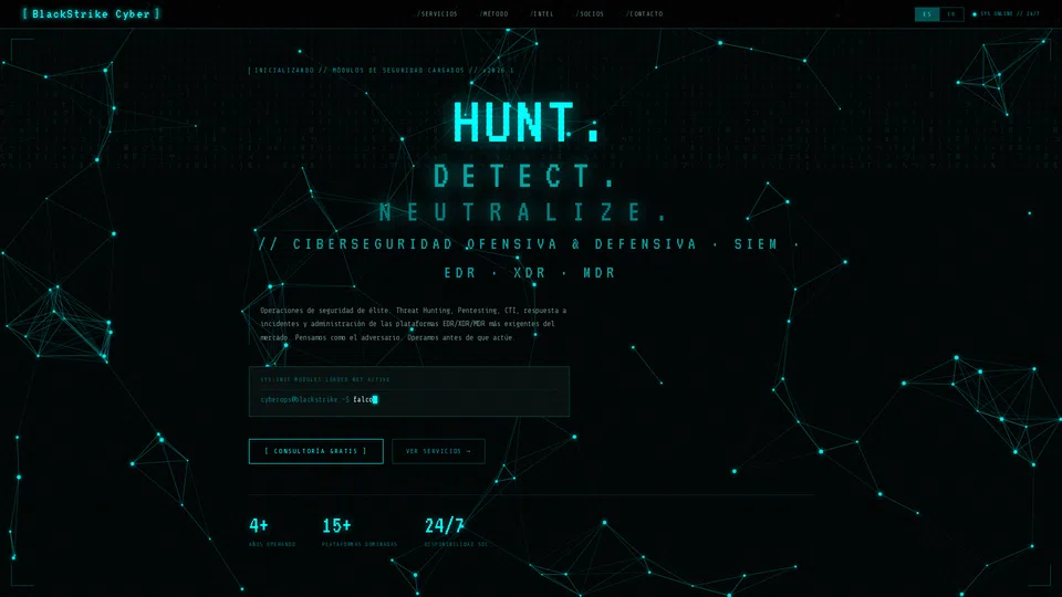 Homepage snapshot at launch