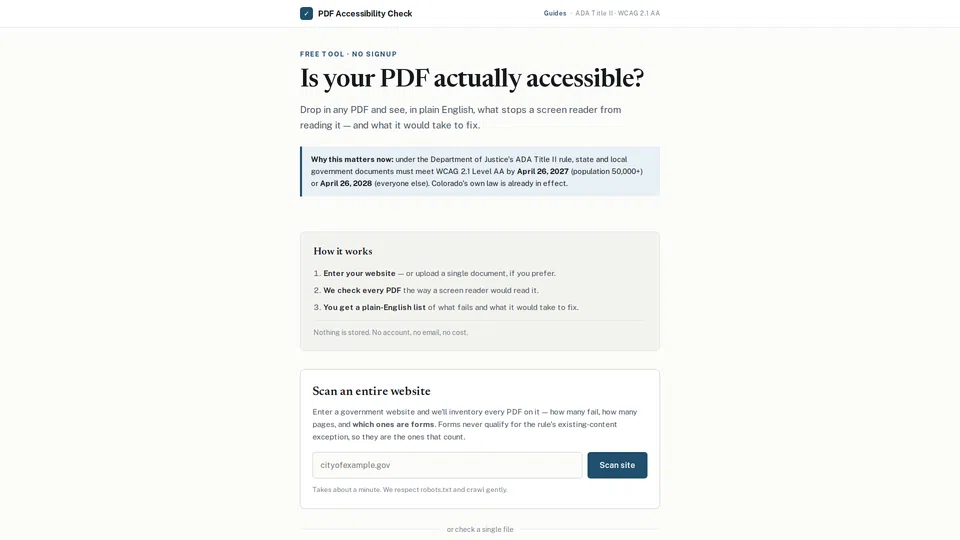 Homepage snapshot at launch