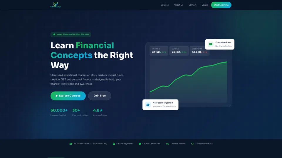 Homepage snapshot at launch