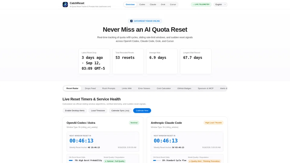 Homepage snapshot at launch