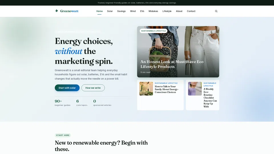 Homepage snapshot at launch