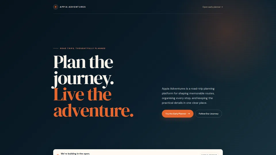 Homepage snapshot at launch