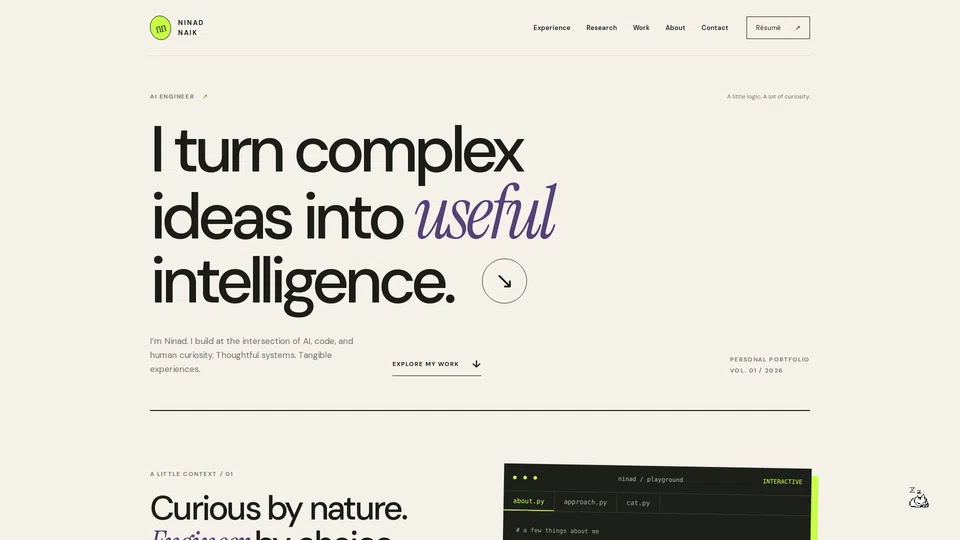 Homepage snapshot at launch