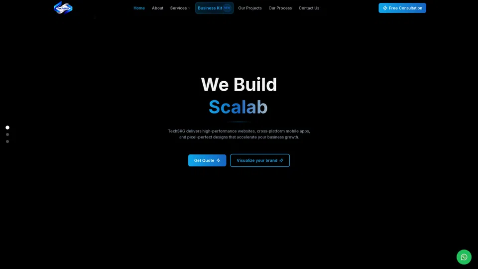 Homepage snapshot at launch