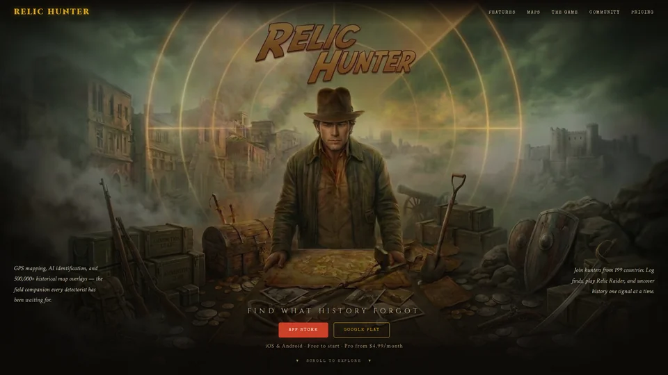Homepage snapshot at launch