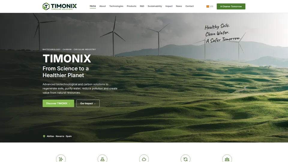 Homepage snapshot at launch